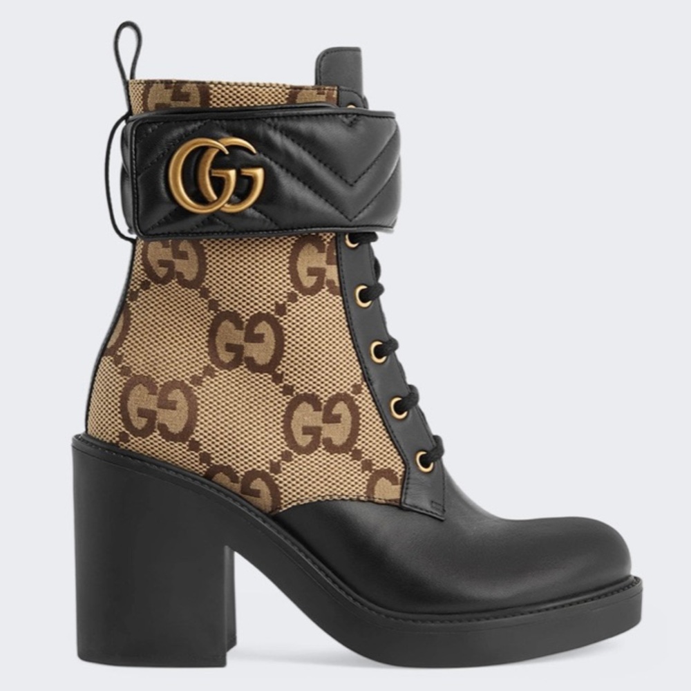 GUCCI Marmont GG logo ankle boots